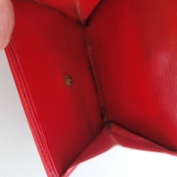 Louis Vuitton Vintage 1995 Epi Leather Wallet Red Medium Trifold Elise Retro - Picture 12 of 15
